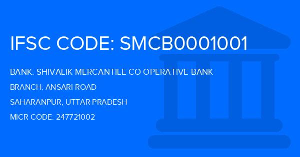 Shivalik Mercantile Co Operative Bank Ansari Road Branch IFSC Code