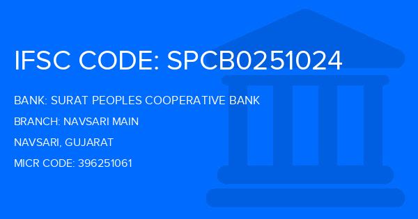 Surat Peoples Cooperative Bank Navsari Main Branch IFSC Code