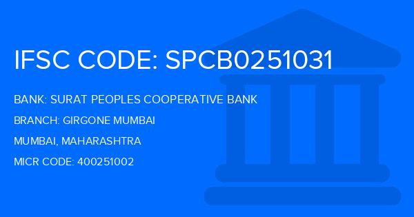 Surat Peoples Cooperative Bank Girgone Mumbai Branch IFSC Code