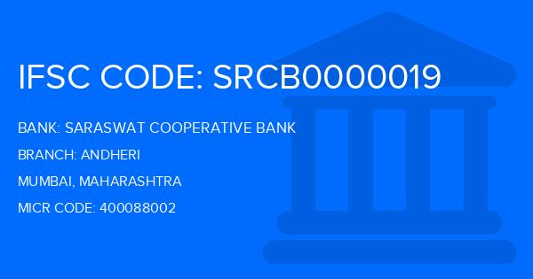 Saraswat Cooperative Bank Andheri Branch IFSC Code