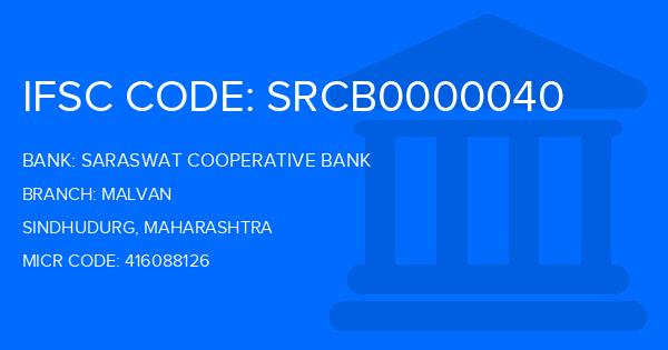 Saraswat Cooperative Bank Malvan Branch IFSC Code