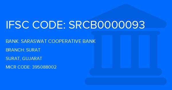 Saraswat Cooperative Bank Surat Branch IFSC Code