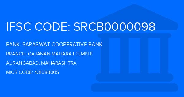Saraswat Cooperative Bank Gajanan Maharaj Temple Branch IFSC Code
