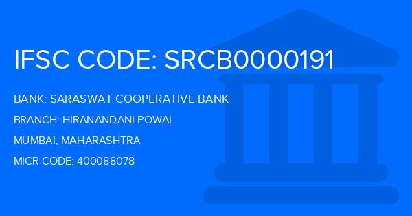 Saraswat Cooperative Bank Hiranandani Powai Branch IFSC Code