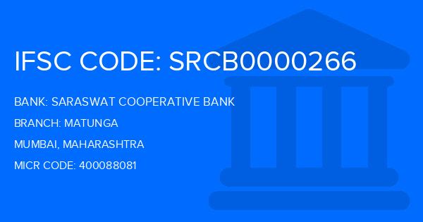 Saraswat Cooperative Bank Matunga Branch IFSC Code