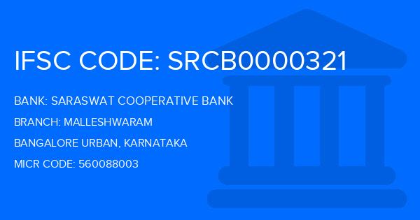 Saraswat Cooperative Bank Malleshwaram Branch IFSC Code