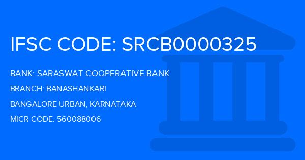Saraswat Cooperative Bank Banashankari Branch IFSC Code