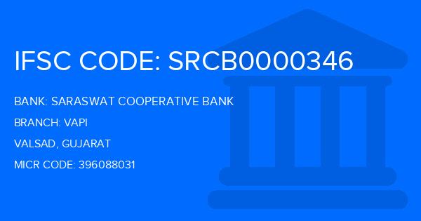 Saraswat Cooperative Bank Vapi Branch IFSC Code