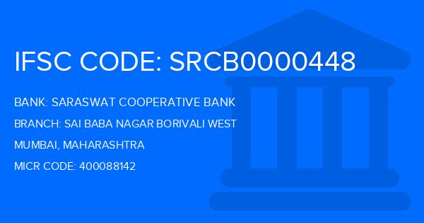 Saraswat Cooperative Bank Sai Baba Nagar Borivali West Branch IFSC Code