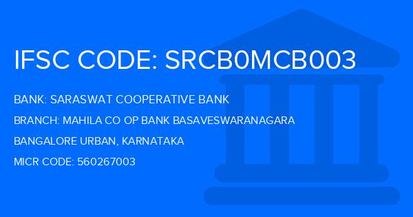 Saraswat Cooperative Bank Mahila Co Op Bank Basaveswaranagara Branch IFSC Code