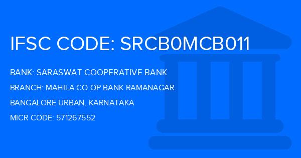 Saraswat Cooperative Bank Mahila Co Op Bank Ramanagar Branch IFSC Code