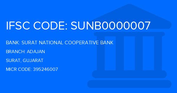 Surat National Cooperative Bank Adajan Branch IFSC Code