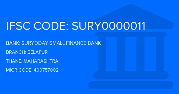 Suryoday Small Finance Bank Belapur Branch IFSC Code