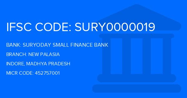 Suryoday Small Finance Bank New Palasia Branch IFSC Code