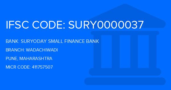 Suryoday Small Finance Bank Wadachiwadi Branch IFSC Code