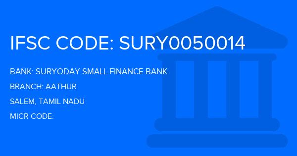 Suryoday Small Finance Bank Aathur Branch IFSC Code