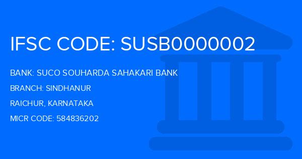 Suco Souharda Sahakari Bank Sindhanur Branch IFSC Code