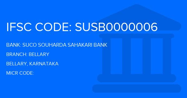 Suco Souharda Sahakari Bank Bellary Branch IFSC Code