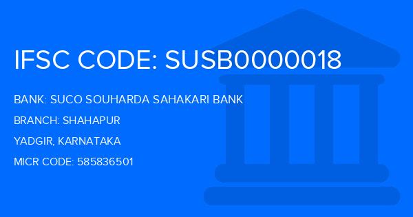 Suco Souharda Sahakari Bank Shahapur Branch IFSC Code