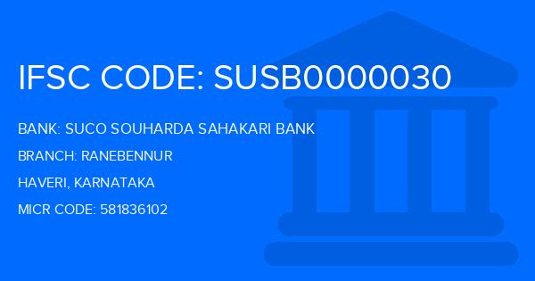 Suco Souharda Sahakari Bank Ranebennur Branch IFSC Code