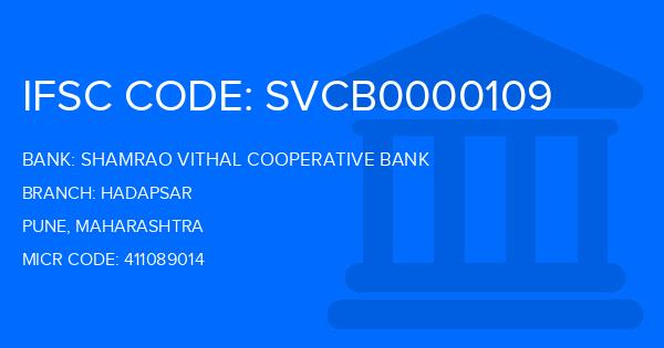 Shamrao Vithal Cooperative Bank Hadapsar Branch IFSC Code