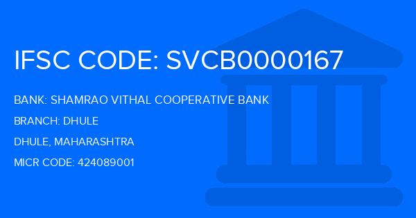 Shamrao Vithal Cooperative Bank Dhule Branch IFSC Code