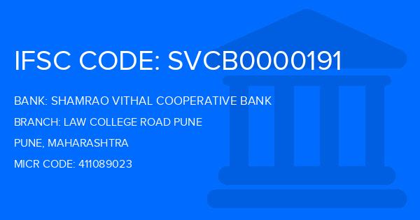 Shamrao Vithal Cooperative Bank Law College Road Pune Branch IFSC Code
