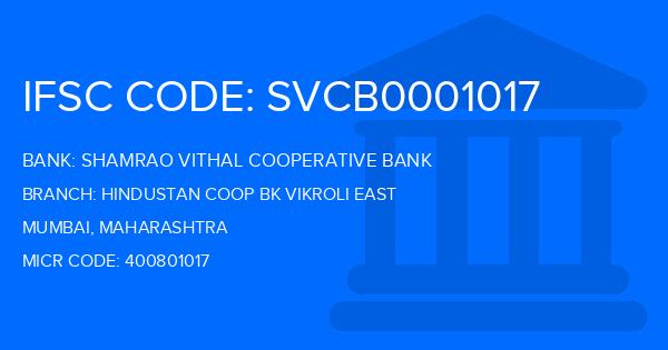 Shamrao Vithal Cooperative Bank Hindustan Coop Bk Vikroli East Branch IFSC Code