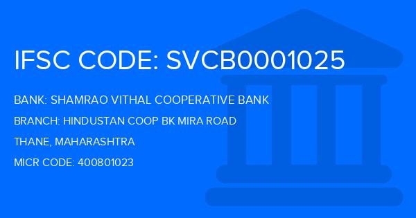 Shamrao Vithal Cooperative Bank Hindustan Coop Bk Mira Road Branch IFSC Code