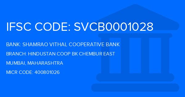 Shamrao Vithal Cooperative Bank Hindustan Coop Bk Chembur East Branch IFSC Code