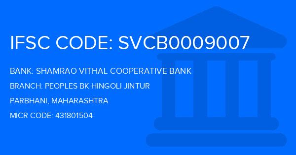 Shamrao Vithal Cooperative Bank Peoples Bk Hingoli Jintur Branch IFSC Code