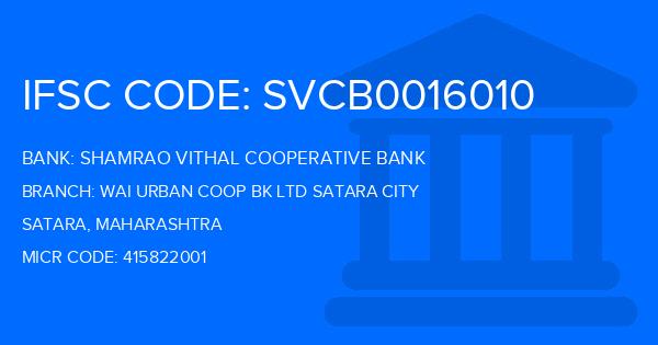 Shamrao Vithal Cooperative Bank Wai Urban Coop Bk Ltd Satara City Branch IFSC Code
