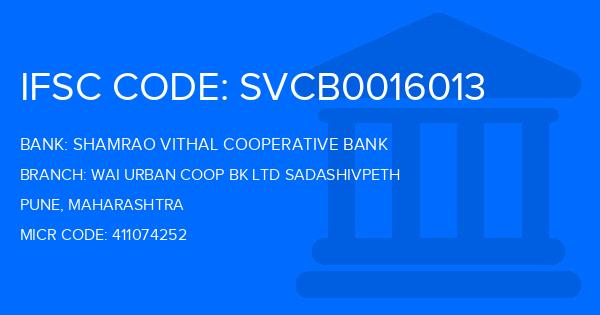 Shamrao Vithal Cooperative Bank Wai Urban Coop Bk Ltd Sadashivpeth Branch IFSC Code