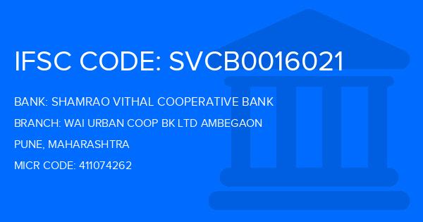 Shamrao Vithal Cooperative Bank Wai Urban Coop Bk Ltd Ambegaon Branch IFSC Code