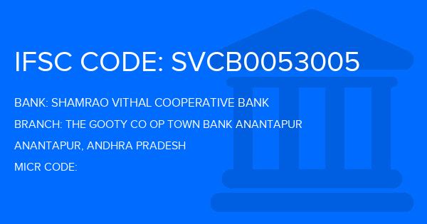 Shamrao Vithal Cooperative Bank The Gooty Co Op Town Bank Anantapur Branch IFSC Code