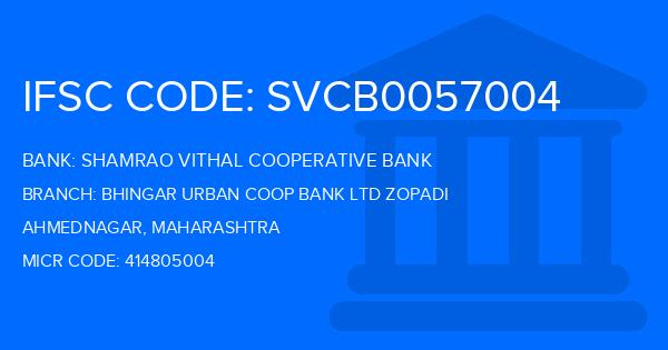 Shamrao Vithal Cooperative Bank Bhingar Urban Coop Bank Ltd Zopadi Branch IFSC Code