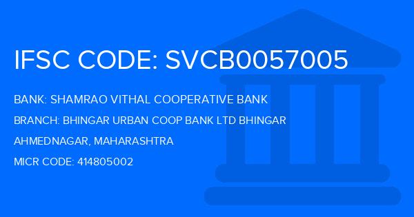 Shamrao Vithal Cooperative Bank Bhingar Urban Coop Bank Ltd Bhingar Branch IFSC Code