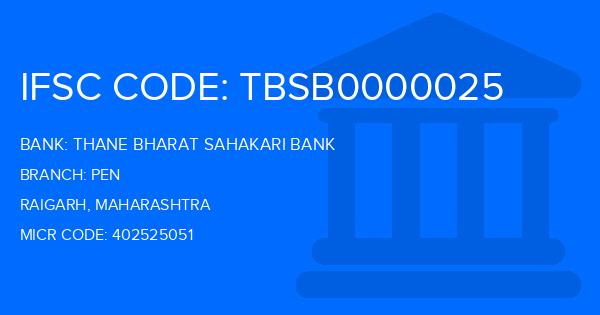 Thane Bharat Sahakari Bank Pen Branch IFSC Code
