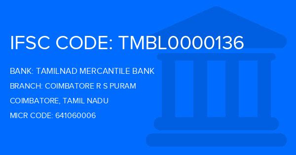 Tamilnad Mercantile Bank (TMB) Coimbatore R S Puram Branch IFSC Code