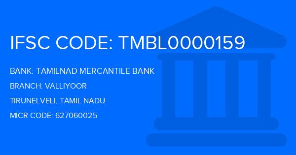 Tamilnad Mercantile Bank (TMB) Valliyoor Branch IFSC Code