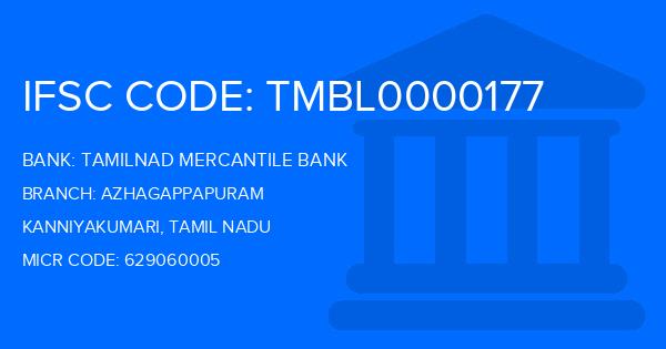 Tamilnad Mercantile Bank (TMB) Azhagappapuram Branch IFSC Code
