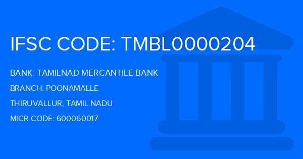 Tamilnad Mercantile Bank (TMB) Poonamalle Branch IFSC Code