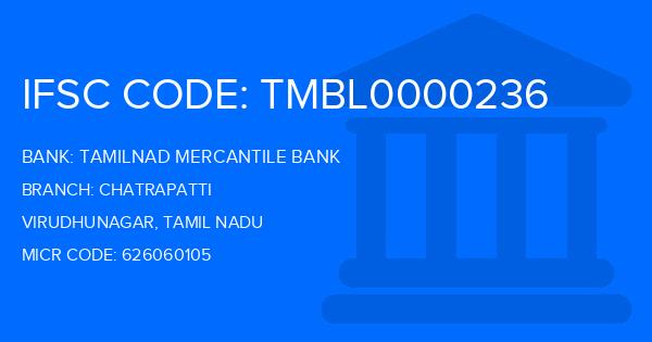 Tamilnad Mercantile Bank (TMB) Chatrapatti Branch IFSC Code