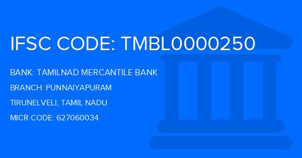 Tamilnad Mercantile Bank (TMB) Punnaiyapuram Branch IFSC Code