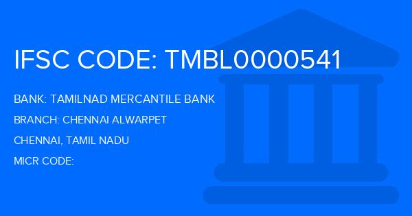 Tamilnad Mercantile Bank (TMB) Chennai Alwarpet Branch IFSC Code