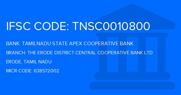 Tamilnadu State Apex Cooperative Bank The Erode District Central Cooperative Bank Ltd Branch IFSC Code