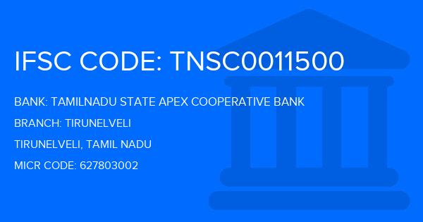 Tamilnadu State Apex Cooperative Bank Tirunelveli Branch IFSC Code