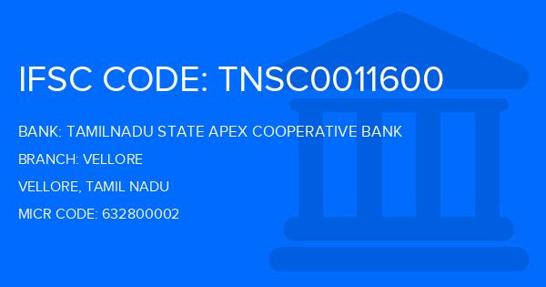 Tamilnadu State Apex Cooperative Bank Vellore Branch IFSC Code