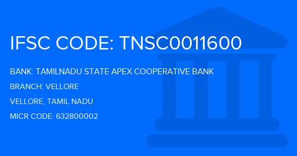 Tamilnadu State Apex Cooperative Bank Vellore Branch IFSC Code