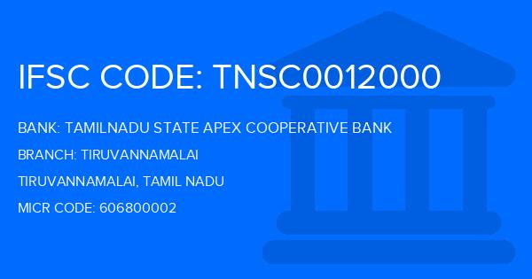 Tamilnadu State Apex Cooperative Bank Tiruvannamalai Branch IFSC Code